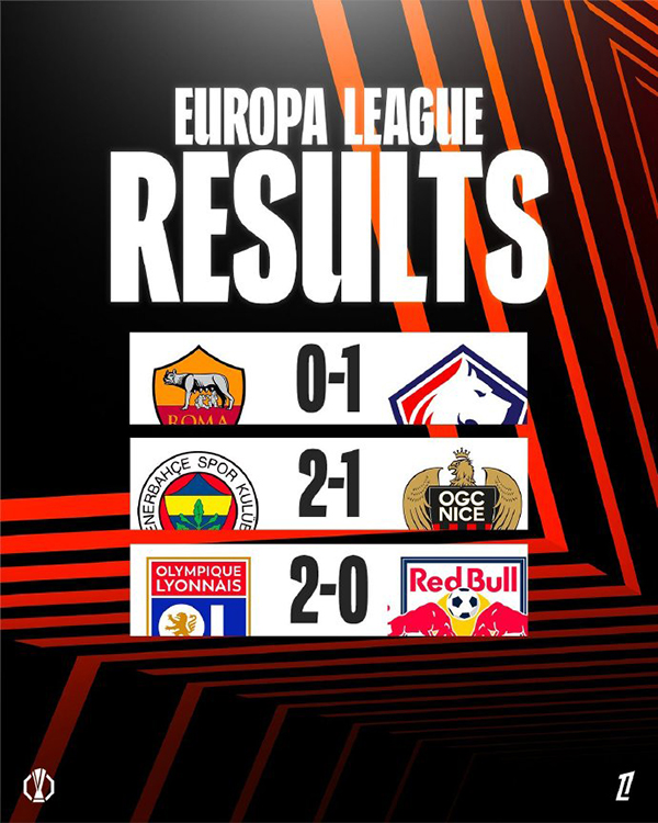 欧联杯第2轮战报：里昂2-0萨尔茨堡红牛，主场零取三分两连胜