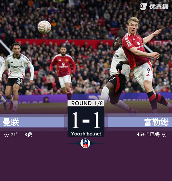 曼联点球3-4总比分4-5送富勒姆进八强 齐尔克泽失点