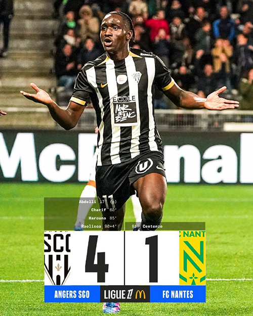 昂热主场4-1大胜南特,多点开花强势反弹逃离降级区